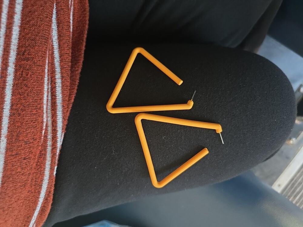 Vintage Geometric Yellow Earrings Triangle